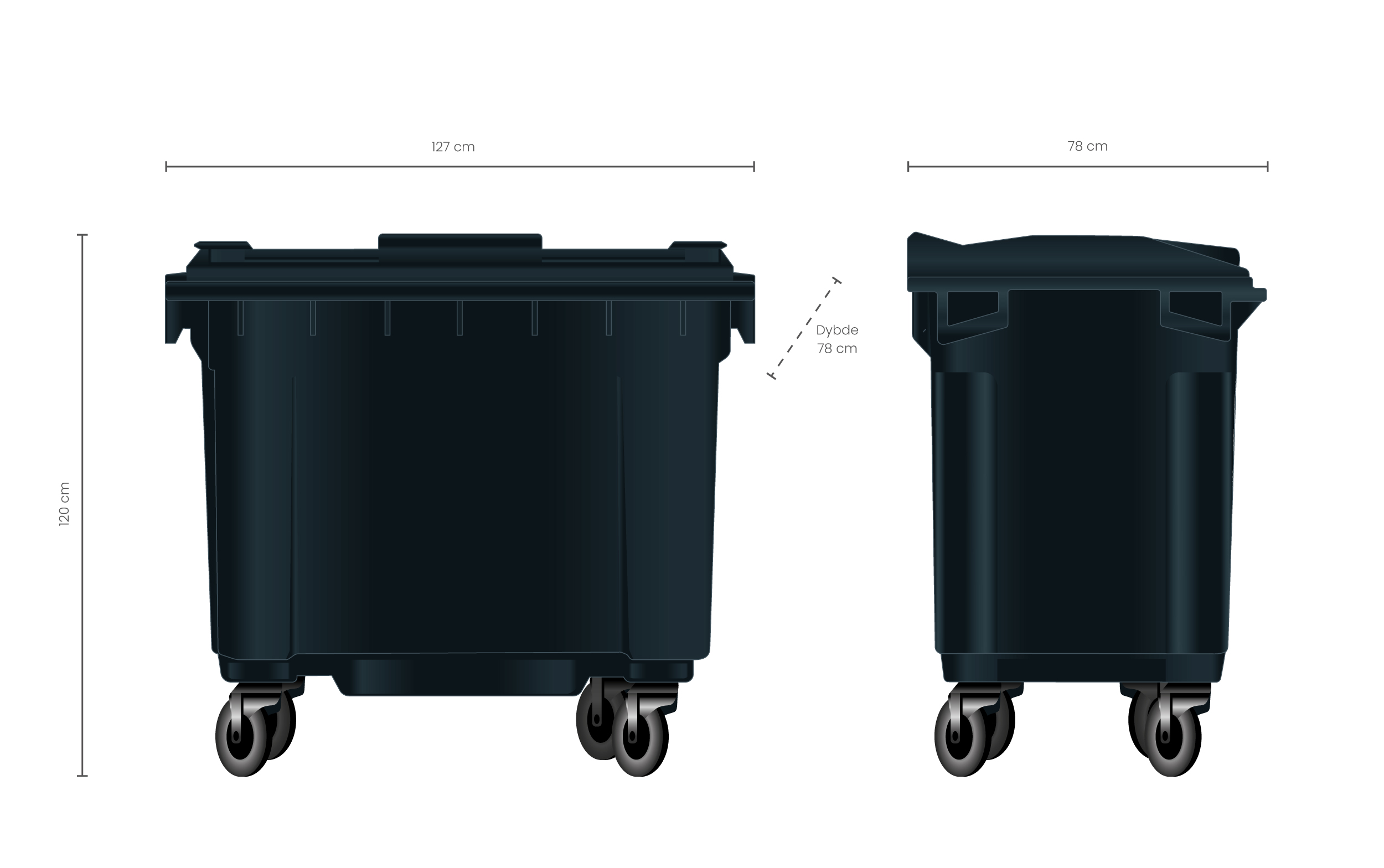 660 liters beholder